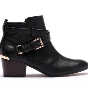 Coach Women’s Black Leather Pauline Heeled Ankle Boots